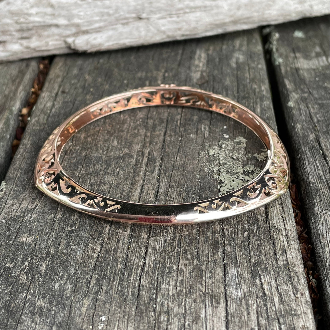 9ct Rose Gold Triangular Bangle