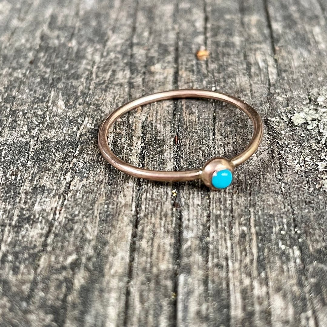 9ct Gold Turquoise Baby Stacker Ring