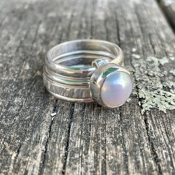 White Freshwater pearl Unity ring