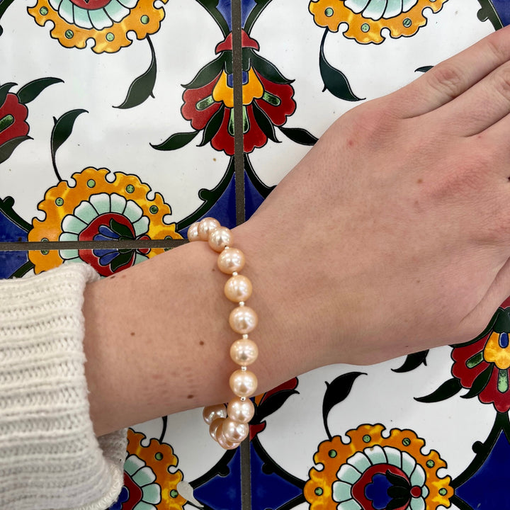 Apricot freshwater pearl bracelet