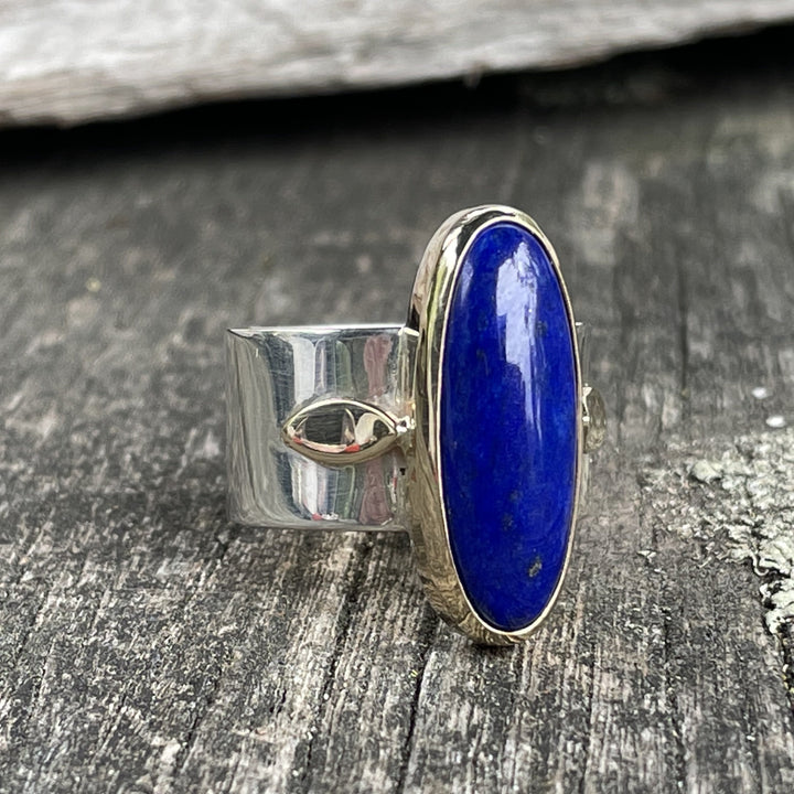 Lapis lazuli Amore Wide Band Ring