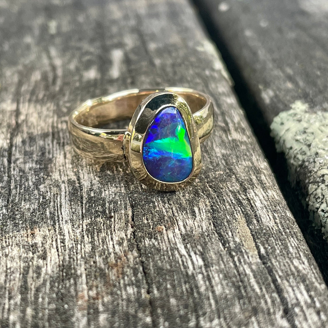 Australian Boulder opal ring