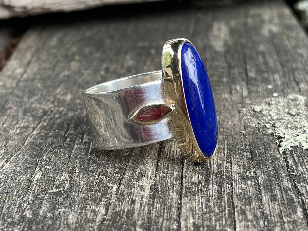 Lapis lazuli Amore Wide Band Ring