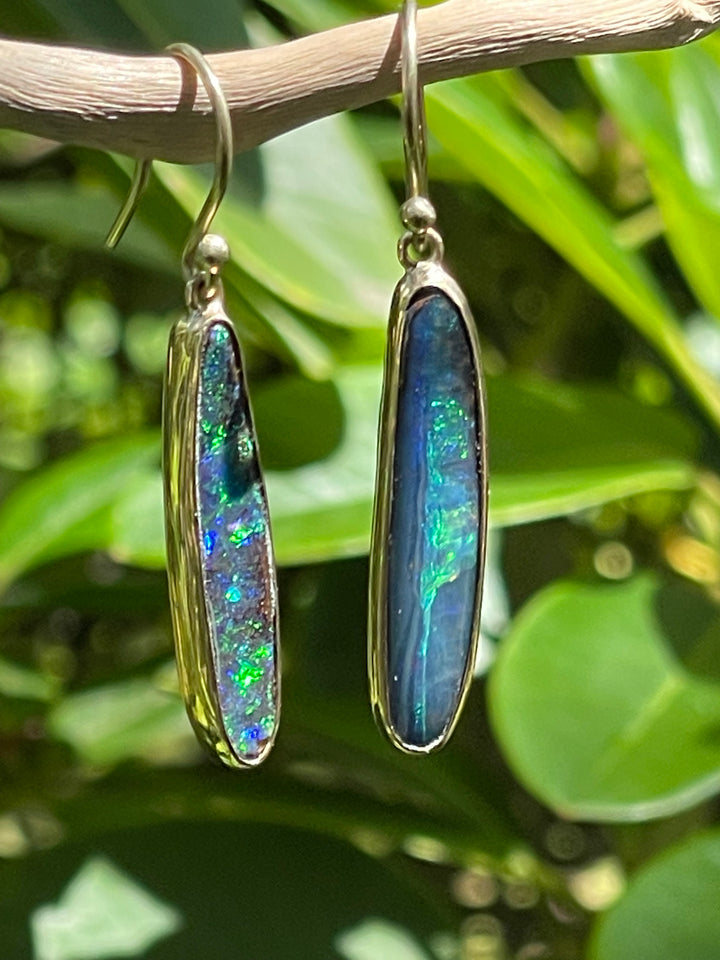 18ct Gold Boulder Opal Earrings