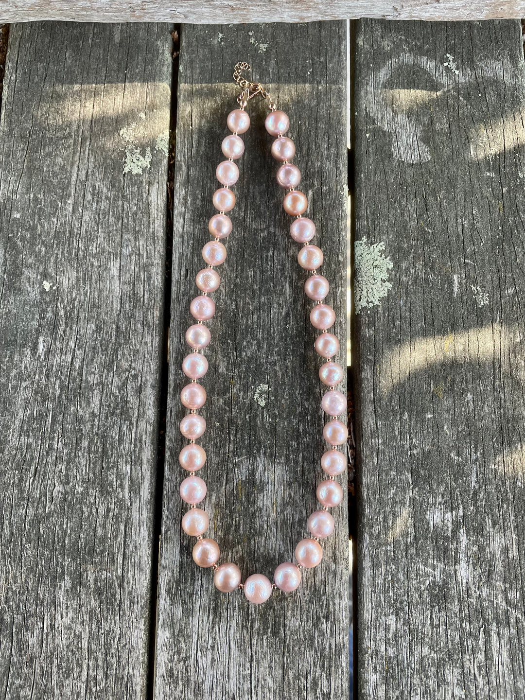 Pink freshwater pearl necklace