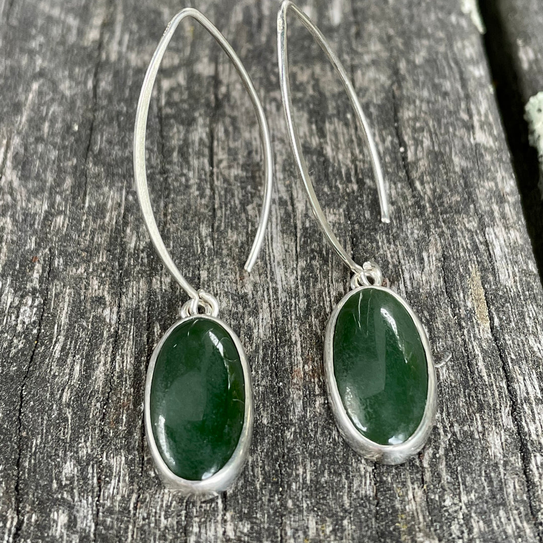 Sterling Silver & New Zealand Greenstone earrings