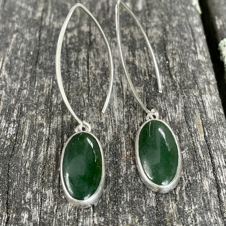 Sterling Silver & New Zealand Greenstone earrings