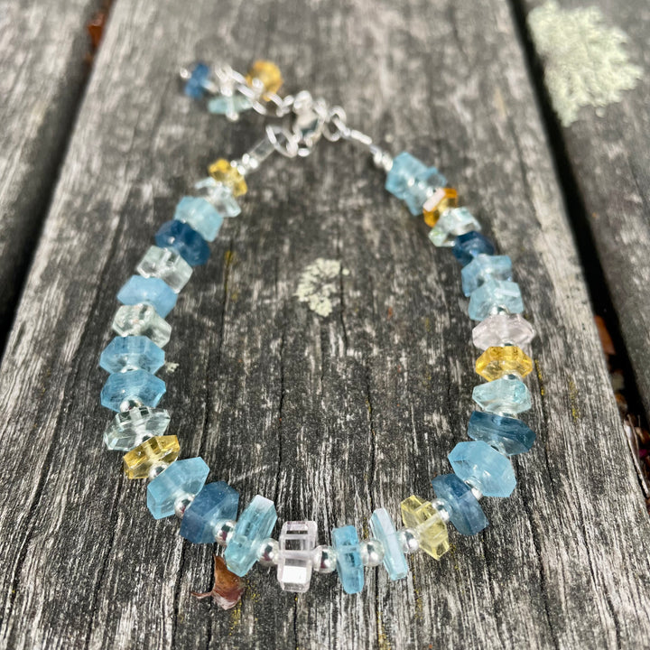 Aquamarine and beryl bracelet