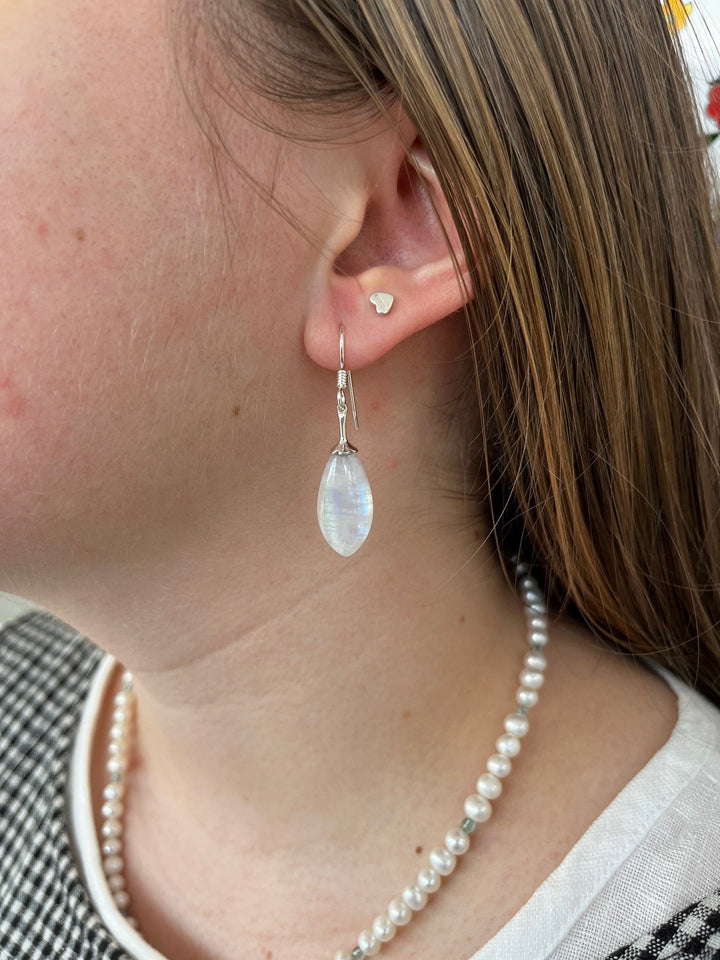 Rainbow Moonstone Drop Earrings